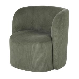 Fauteuil en velours côtelé vert kaki