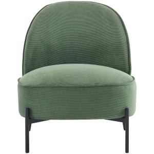 Fauteuil en velours côtelé vert kaki