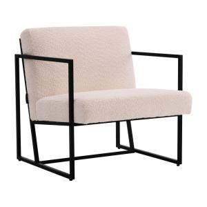 Fauteuil en velours crème