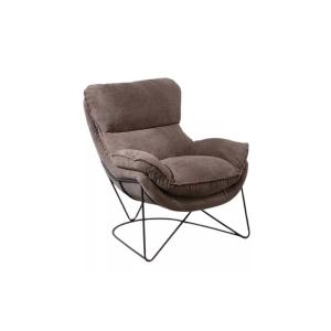 Fauteuil en velours doux marron