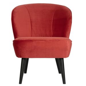 Fauteuil en velours framboise