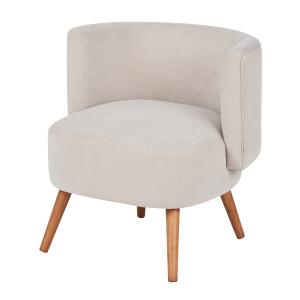 Fauteuil en velours grège