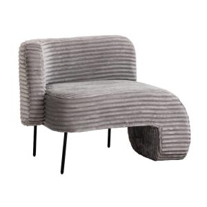Fauteuil en velours gris clair 95 cm
