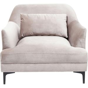 Fauteuil en velours gris et acier