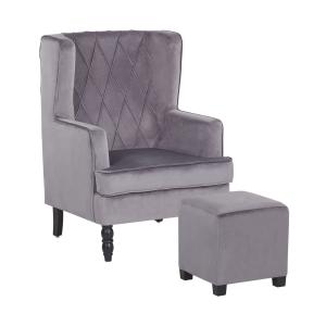 Fauteuil en velours gris H101