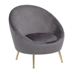 Fauteuil en velours gris H81