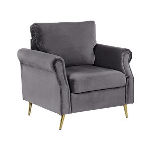 Fauteuil en velours gris H90
