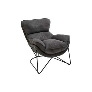 Fauteuil en velours gris moyen