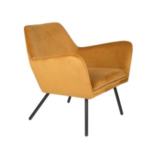 Fauteuil en velours jaune doré Alabama