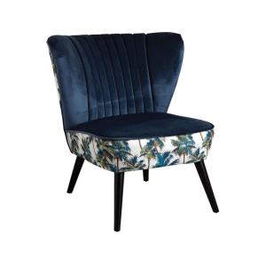 Fauteuil en velours jungle
