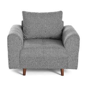 Fauteuil en velours noir / blanc