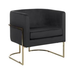 Fauteuil en velours noir H71