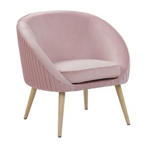 Fauteuil en velours rose H73