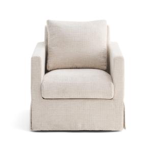 Fauteuil en velours texturé beige