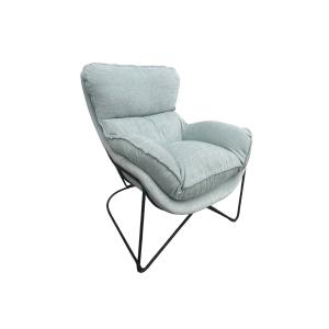 Fauteuil en velours vert d'eau clair