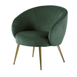 Fauteuil en velours vert forêt