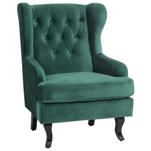 Fauteuil en velours vert H102