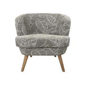 Fauteuil   feuille lin lin beige en jacquard