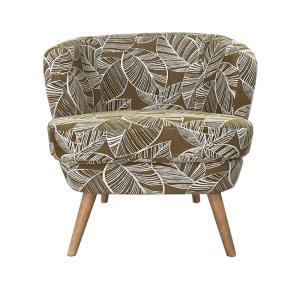 Fauteuil   feuille  miel en jacquard