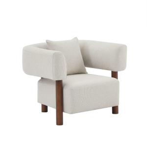 Fauteuil fixe  1 place tissu beige