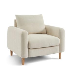 Fauteuil fixe  1 place tissu chenille beige