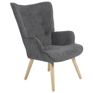 fauteuil fluffy tissu anthracite-naturel 75x69x96cm