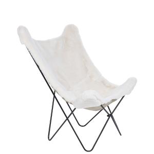 Fauteuil fourrure synthétique blanc