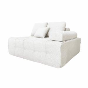 Fauteuil gauche pour canapé modulable en tissu écru L 140 c…