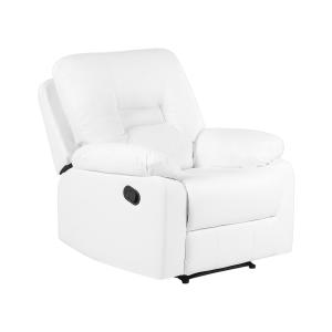 Fauteuil inclinable repose-pieds inclus cuir pu blanc