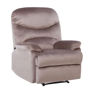 Fauteuil inclinable velours taupe beige