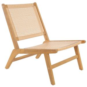 Fauteuil intérieur extérieur en acacia massif et rotin