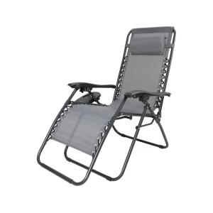 Fauteuil jardin textilène gris 160 x 64 x 109 cm