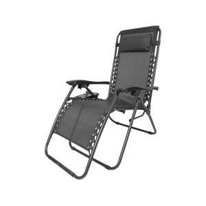 Fauteuil jardin textilène noir 160 x 64 x 109 cm