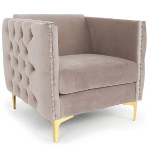 Fauteuil joshua velours taupe