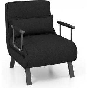 Fauteuil-lit convertible dossier réglable 6 positions noir…