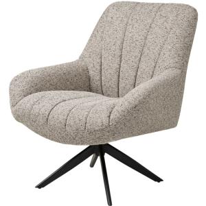Fauteuil loung pivotant en tissu chiné taupe