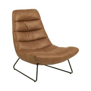 Fauteuil Lounge Aspect Cuir Marron