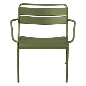 Fauteuil lounge d'extérieur métal vert foncé