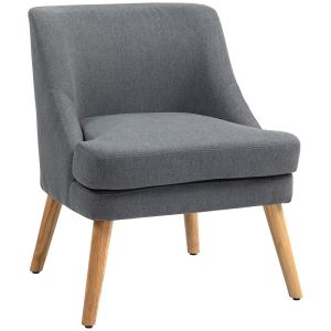 Fauteuil lounge design scandinave pieds bois tissu effet li…