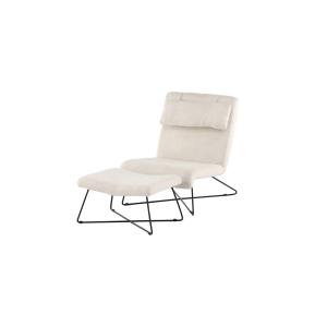 Fauteuil lounge en acier de couleur blanche