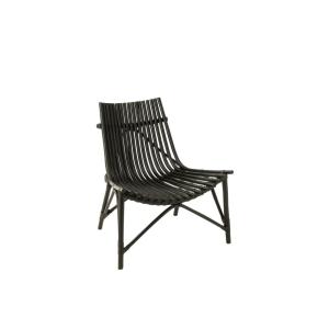 Fauteuil lounge en bambou et rotin noir