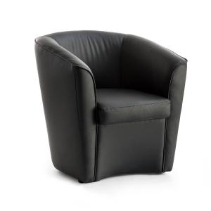 Fauteuil lounge en éco-cuir noir