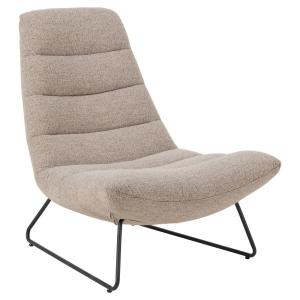 Fauteuil Lounge en Tissu Boucle Beige