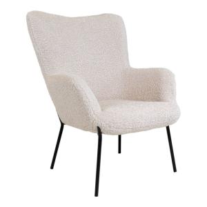 Fauteuil lounge en tissu bouclé beige NIETO beige 70x79x98c…