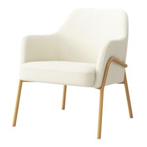 Fauteuil lounge en tissu Bouclé Ecru