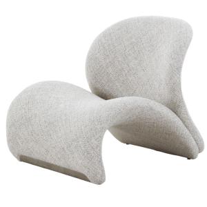 Fauteuil lounge en tissu sable