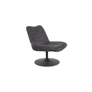 Fauteuil lounge en velours anthracite