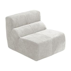 Fauteuil lounge en velours blanc style cocoon