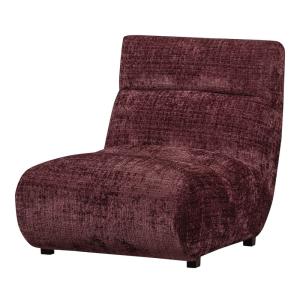 Fauteuil lounge en velours chenille lie de vin