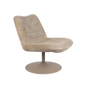 Fauteuil lounge en velours doux Beige